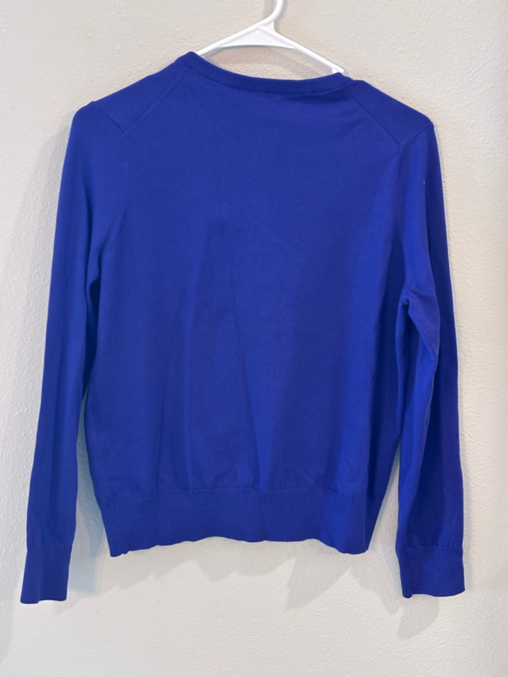 Lands' End Women's Petite M/P 10-12 Crewneck Button Cardigan Purple Saphire - Picture 6 of 11